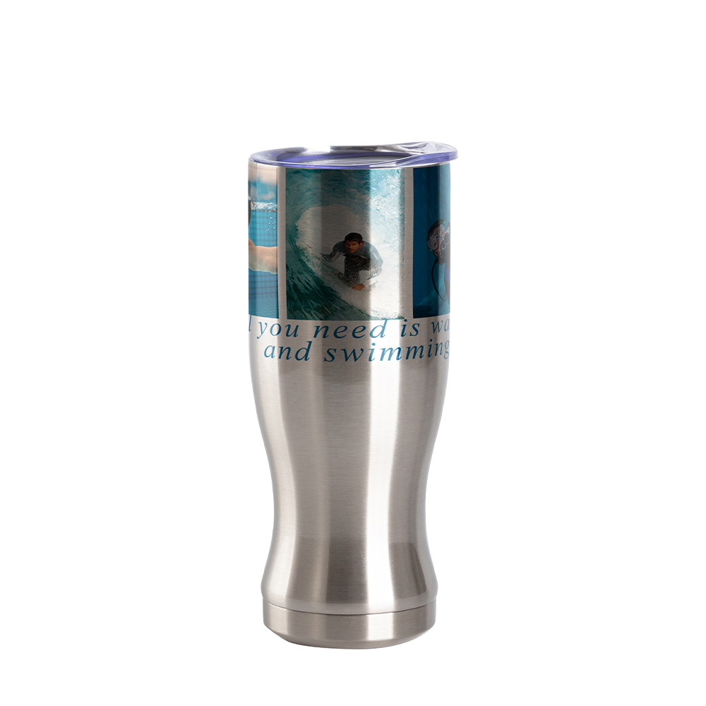 Stainless Steel Pilsner Style Tumbler(20oz/600ml,Sublimation Blank,Silver)