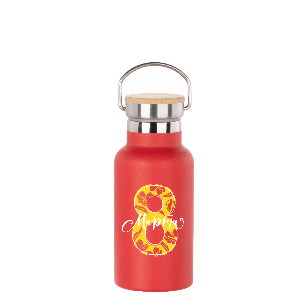 350ml Sports Bottle with Bamboo Lid(Other,Common Blank,Red)