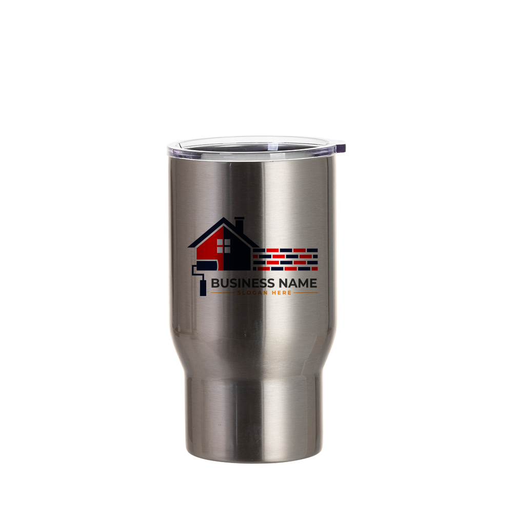 18oz/550ml Stainless Steel Travel Tumbler with Water Proof Lid (Silver)