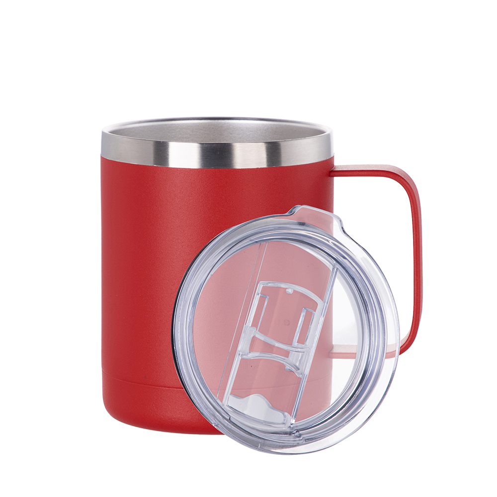 10oz/300ml Stainless Steel Coffee Cup (Powder Coated, Red)