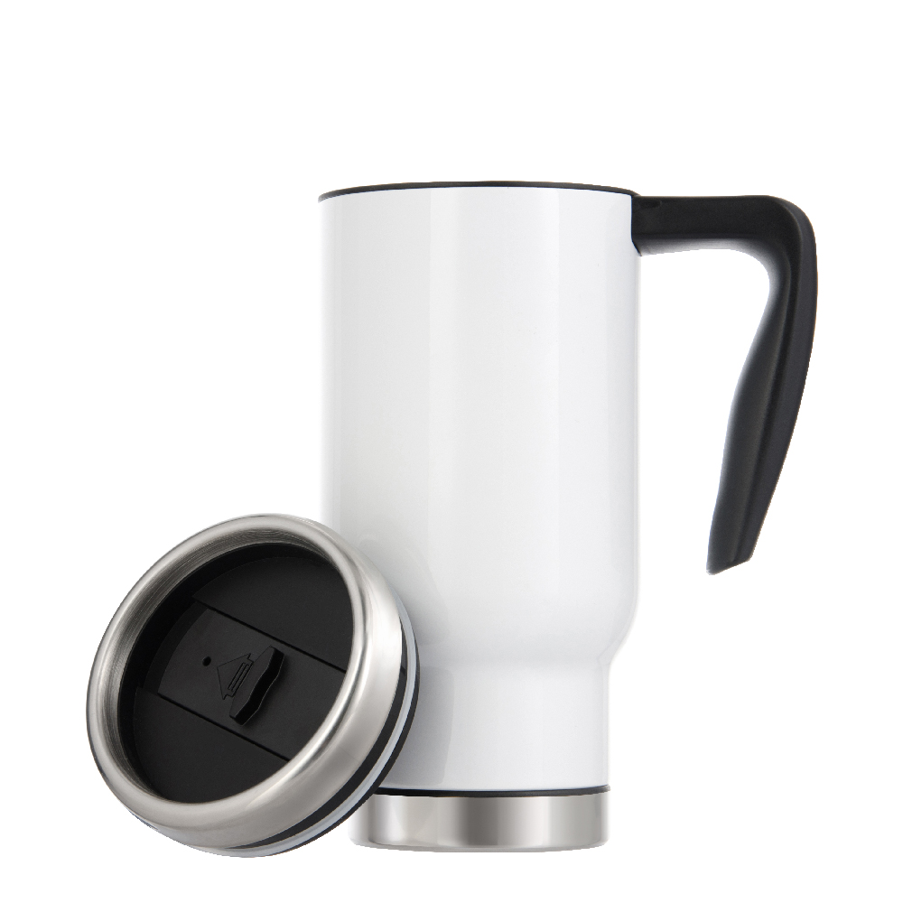 Stainless Steel Travel Mug(17oz/500ml,Sublimation blank,White)