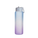 32oz/950ml Frosted Glass Sports Bottle w/ Grey Straw Lid (Gradient Color Blue &amp; Purple)