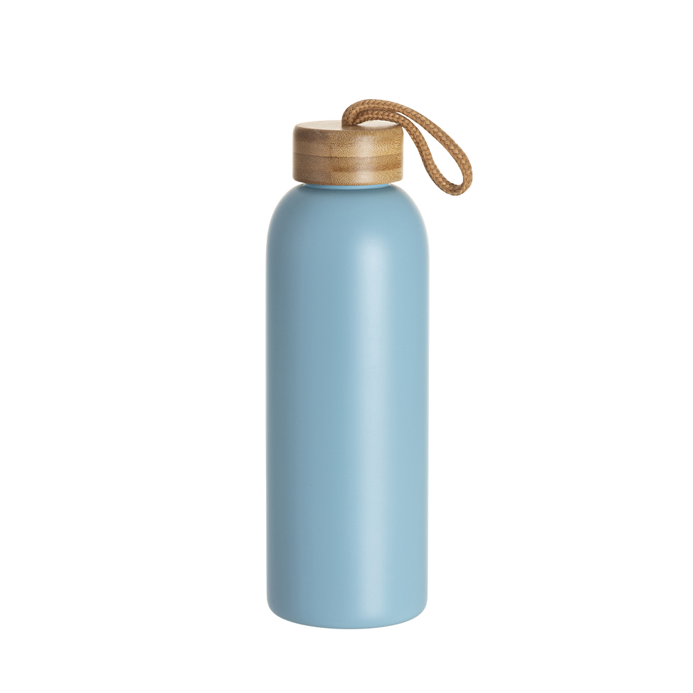 25oz/750ml Frosted Glass Bottle w/ Bamboo Lid (Light Blue)  PYD Life -  Stainless Steel Bottles,Tumblers,Mugs & Custom Print