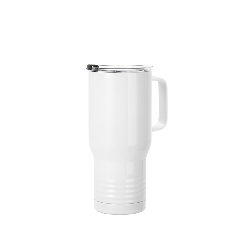 White) with Print & (Sublimation Bottles,Tumblers,Mugs Powder Custom - Steel | Steel coated w/ Stainless Life 22oz/650ml & Tumbler Handle Stainless PYD Ringneck Grip