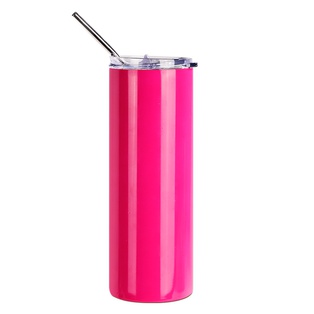 20oz/600ml  Stainless Steel Neon Travel Tumbler with Metal Straw & Dust-Proof Slide Lid (Glossy Green) (copy)