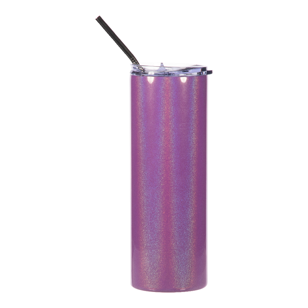 Purple Tumbler with Straw
