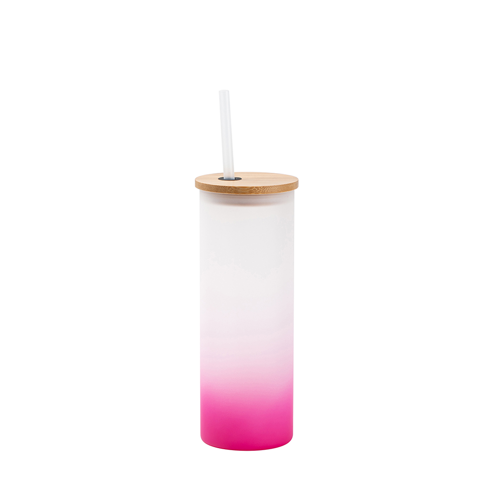 Colorful Frosted Glass Sublimation Tumblers, Gradient Straight Skinny Glass  Cups With Lids And Straws, Reusable Drinking Sublimation Cups For Iced  Coffee, Soda, Smoothies - Temu