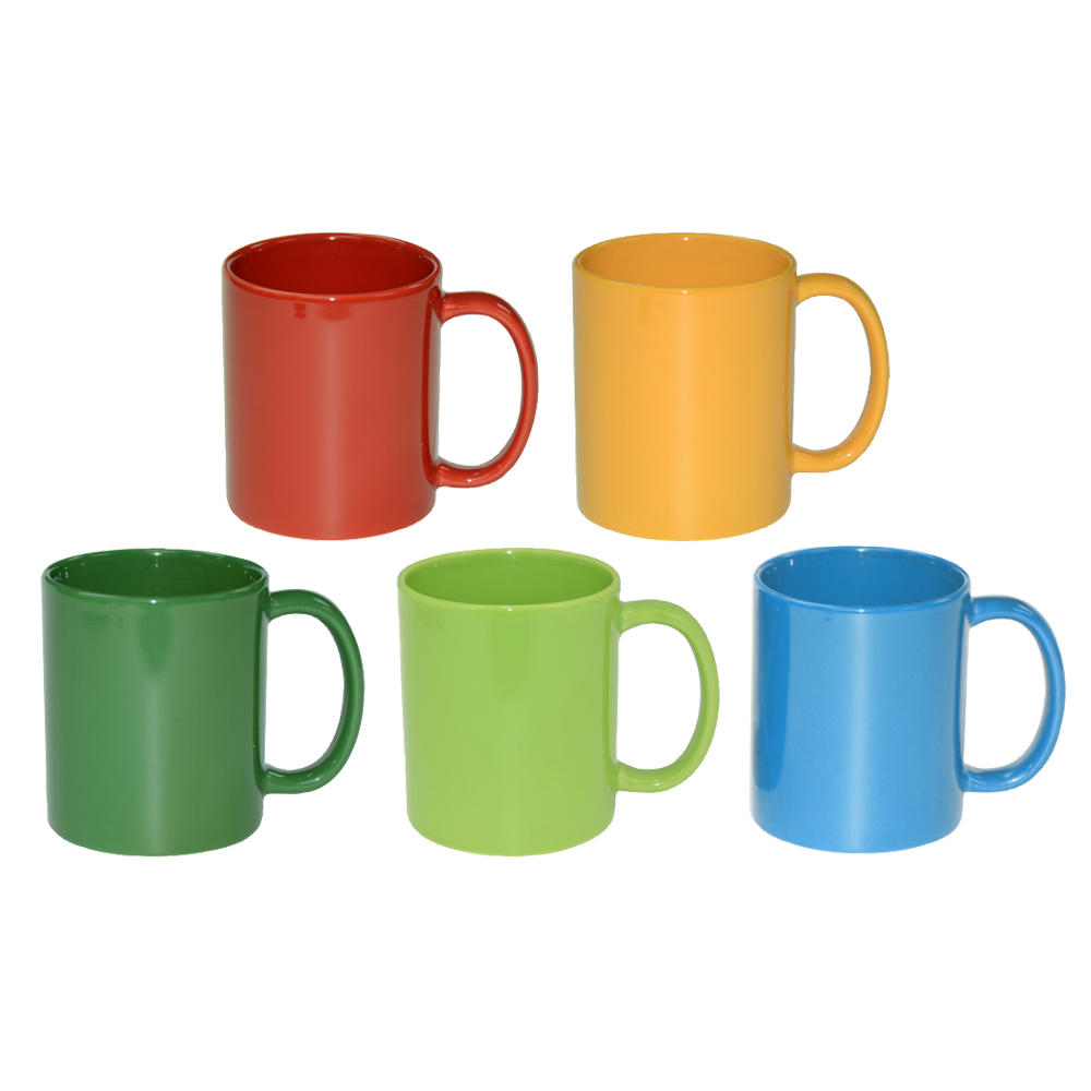 11oz Full Color Mug (Glossy, Light Blue, Light Green, Red, Yellow