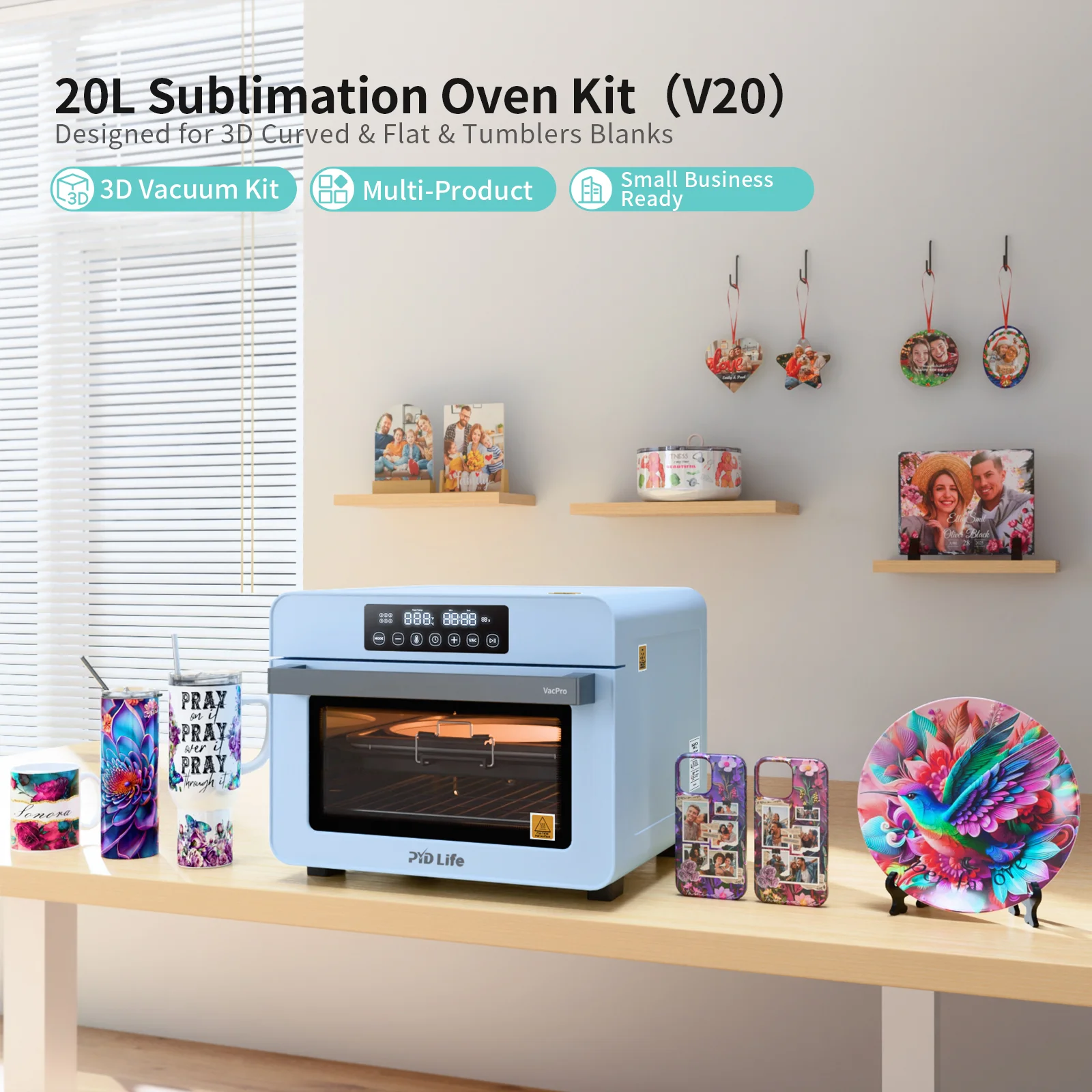 Sublimation Oven with Built-in Vacuum Pump System (20L) thumbnail 2