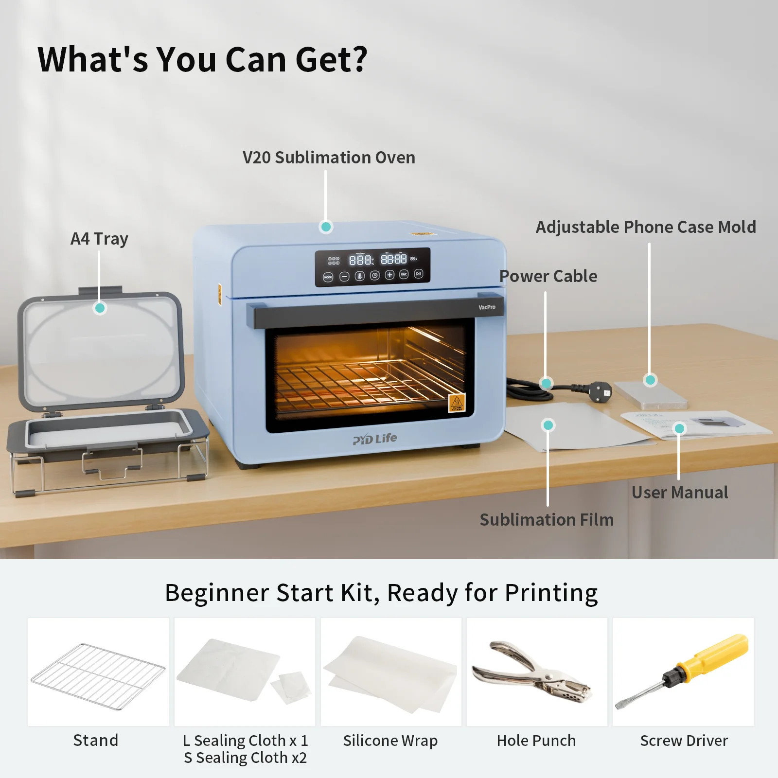 Sublimation Oven with Built-in Vacuum Pump System (20L) thumbnail 4