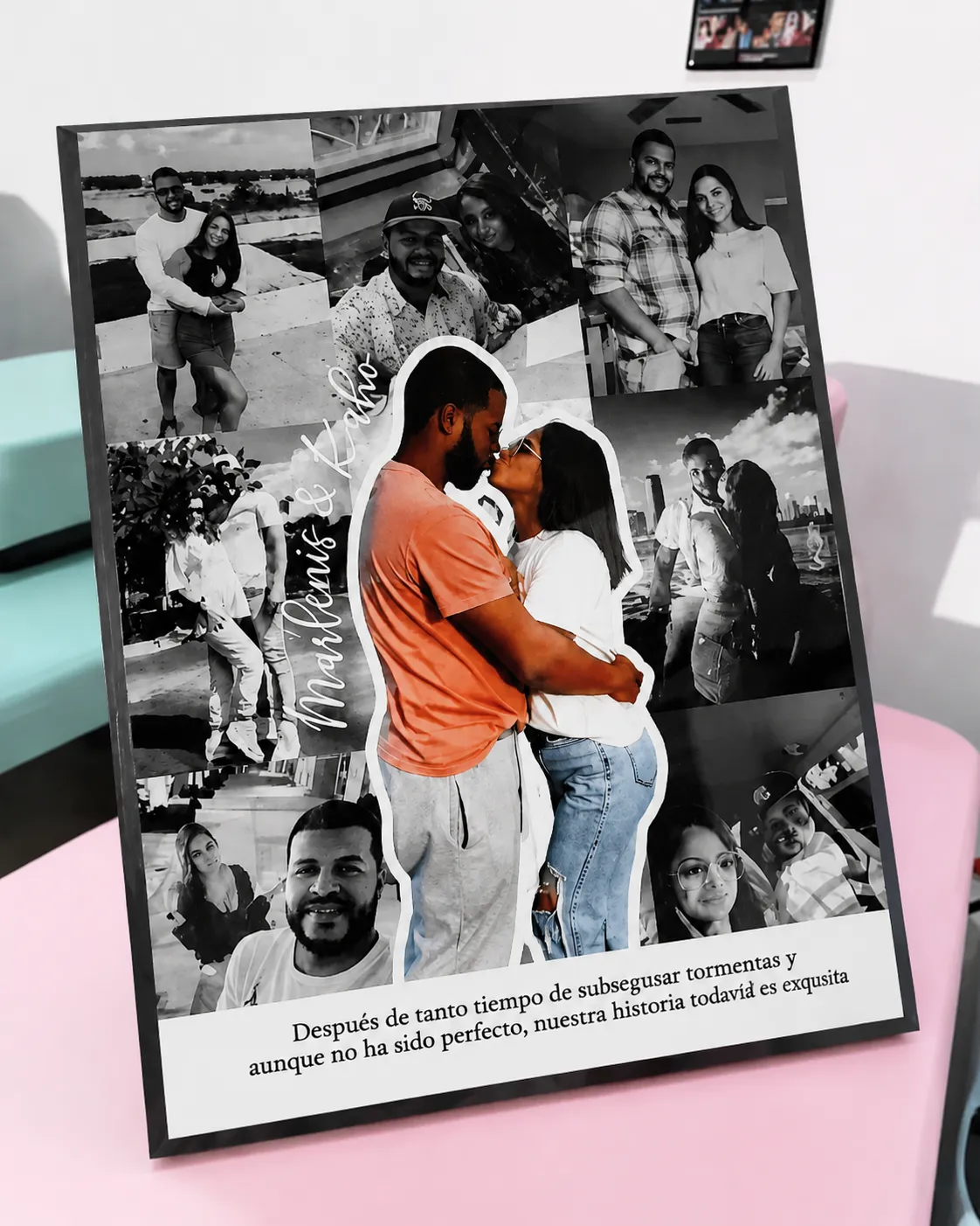 Custom photo slate gifts created with sublimation printing