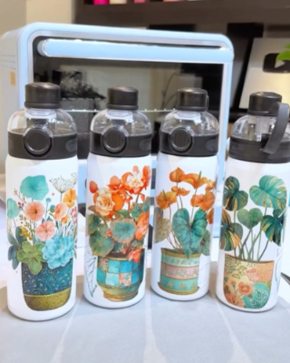 Creator customized sublimation water bottles with colorful designs