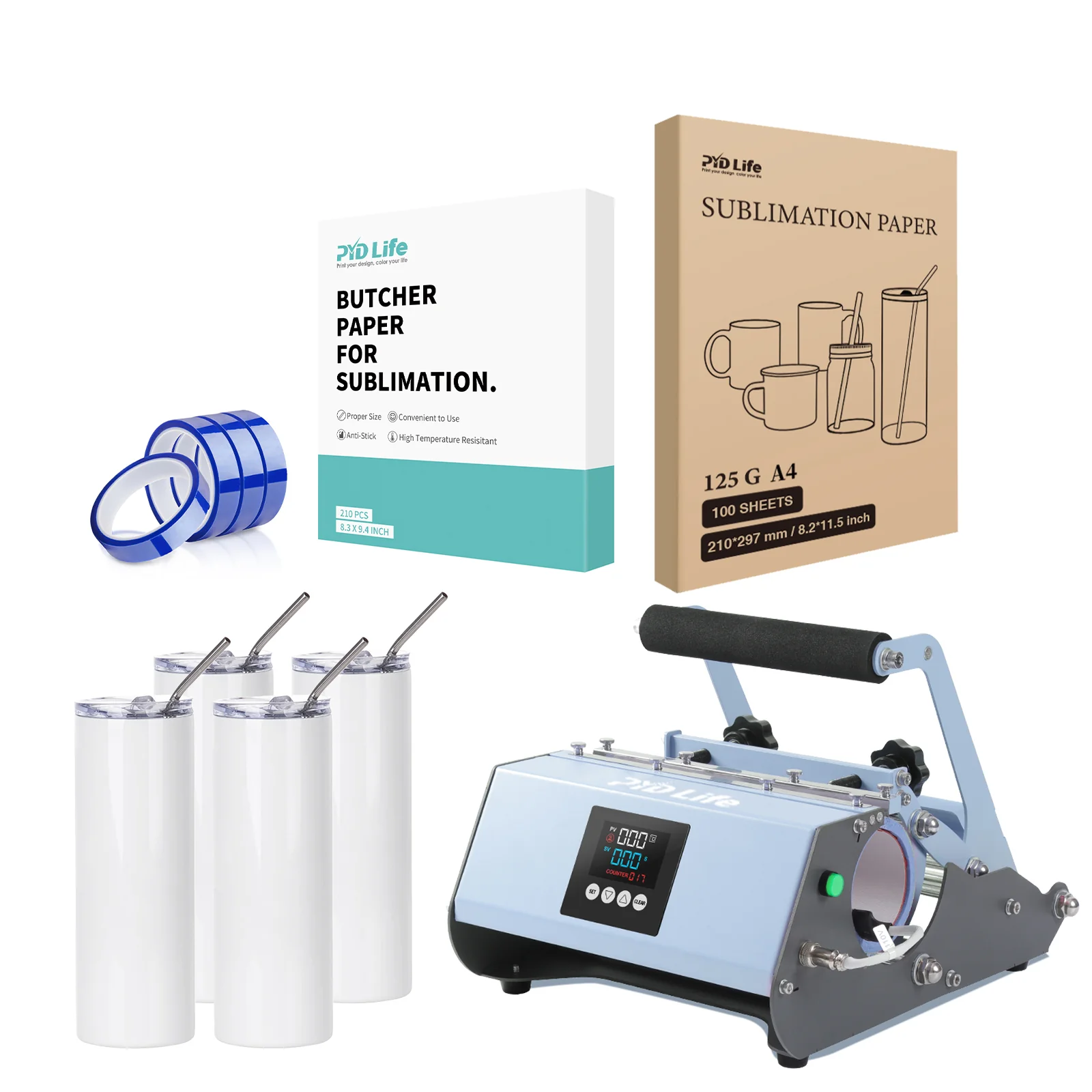 Tumbler press tumbler and tools starter kit for sublimation projects