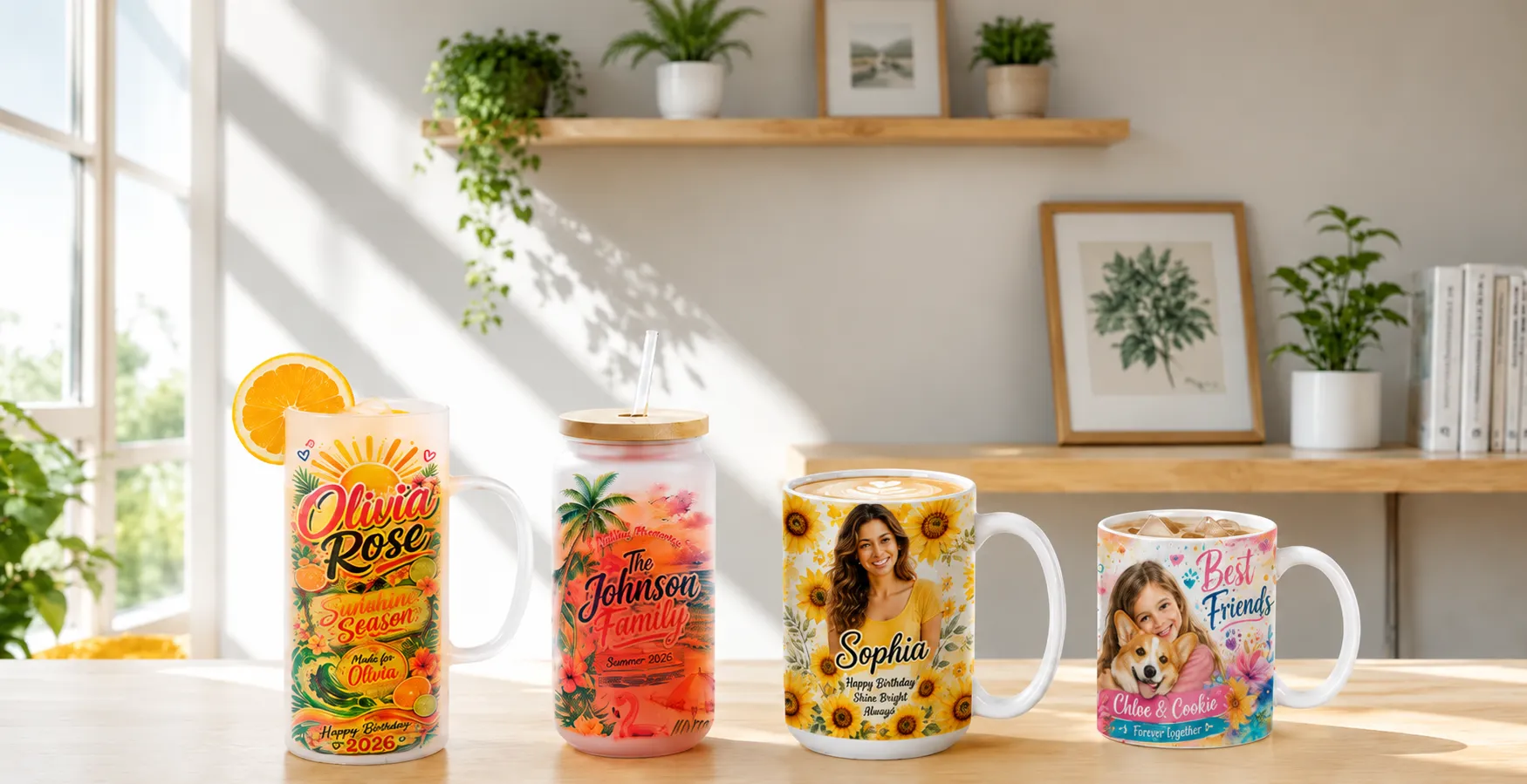 PYD Life sublimation mugs and tumblers customized with creative designs