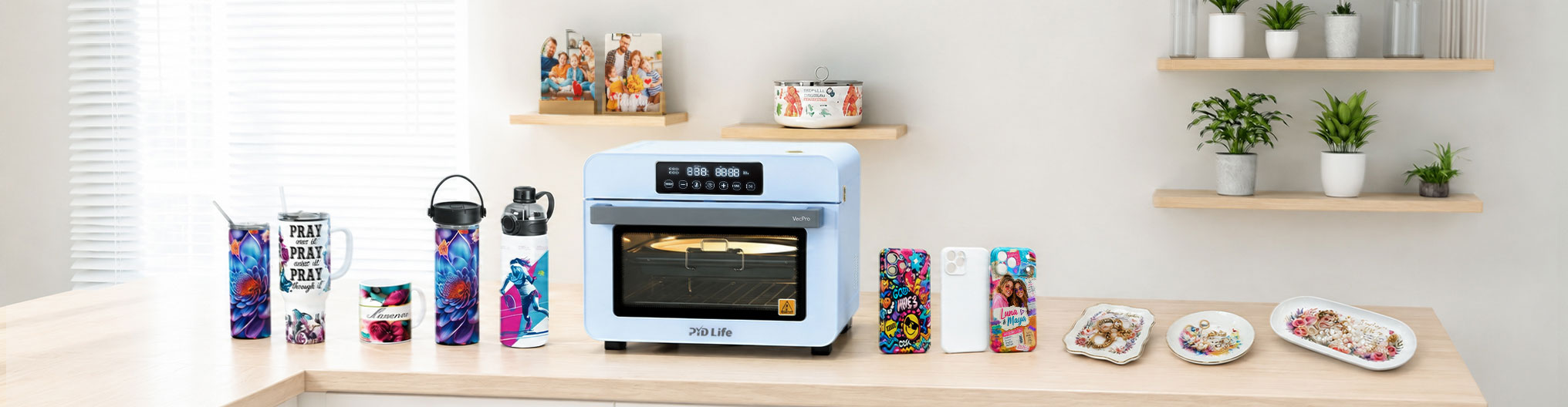 PYD Life sublimation oven drinkware and customized products for creators and businesses