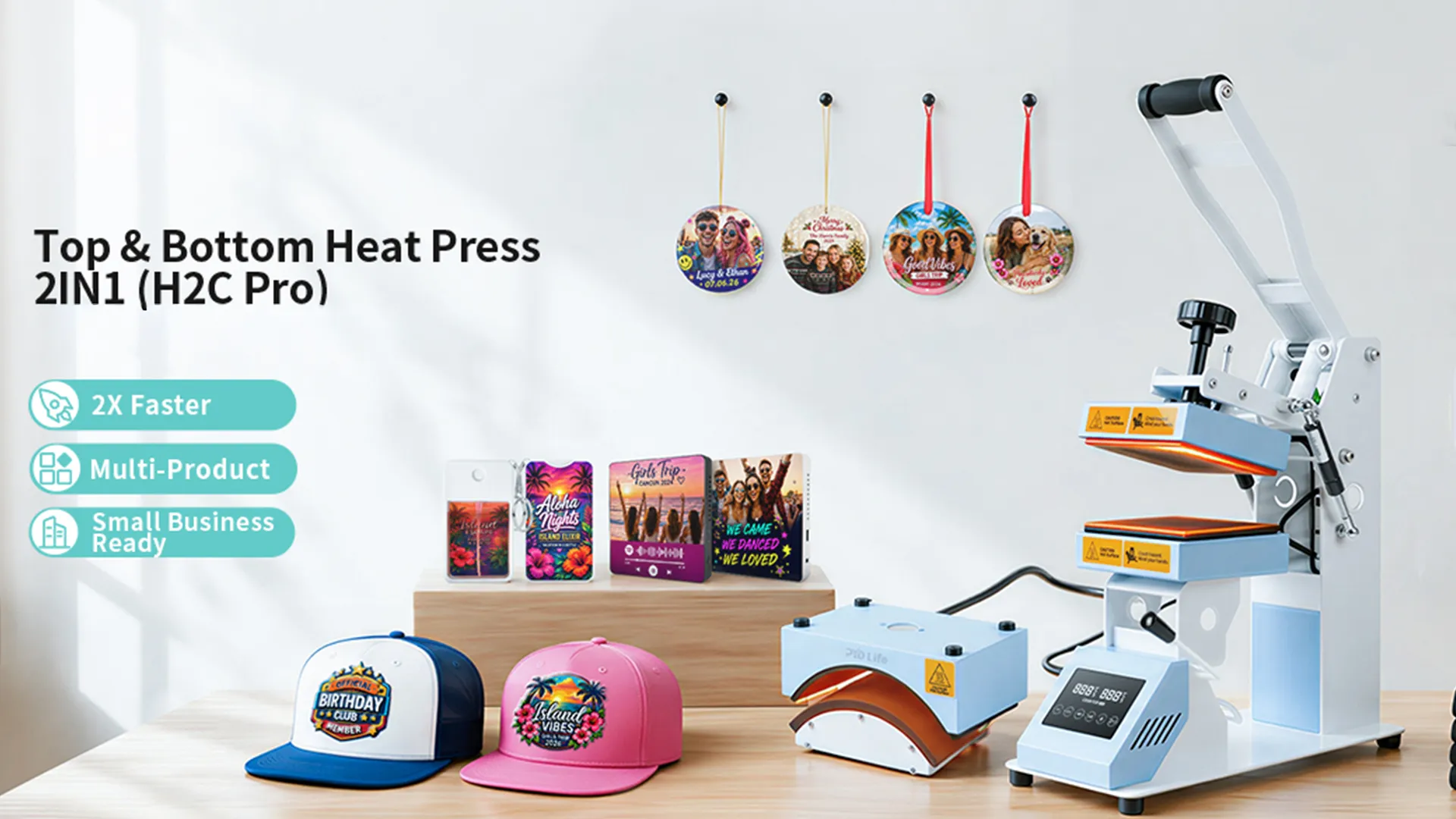 How to Use H2C Pro Top and Bottom 2-in-1 Heat Press Machine ?