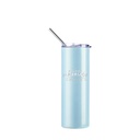 Color Changing Tumbler with Straw(20oz/600ml,Sublimation blank,White-Blue)