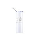 Color Changing Tumbler with Straw(20oz/600ml,Sublimation blank,White-Violet)
