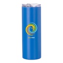 Matte Stainless Steel Tumbler with Straw(20OZ,Sublimation blank,Dark Blue)