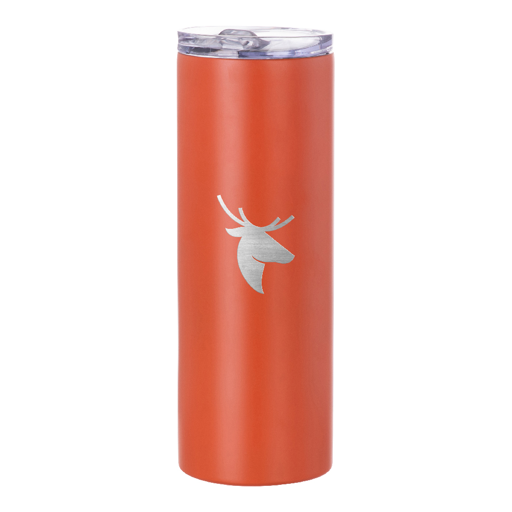 Matte Stainless Steel Tumbler with Straw(20OZ,Sublimation blank,Orange)