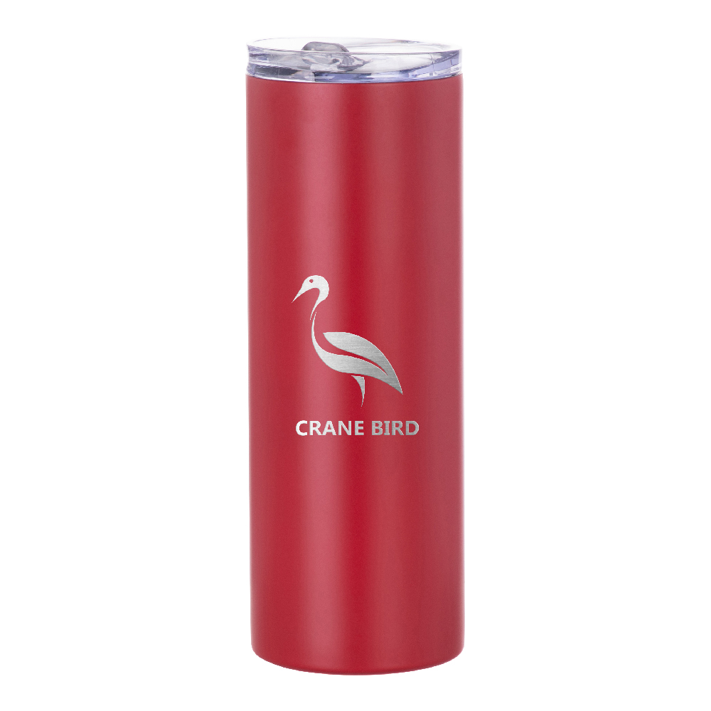 Matte Stainless Steel Tumbler with Straw(20OZ,Sublimation blank,Red)