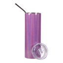 Rainbow Glitter Skinny Tumbler w/ Straw(20oz/600ml,Sublimation blank,Purple)