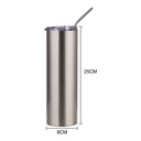 Straight Tumbler with slide lid &amp; Straw(30oz/900ml,Sublimation blank,Silver)