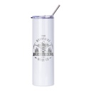 Straight Tumbler with slide lid &amp; Straw(30oz/900ml,Sublimation blank,White)
