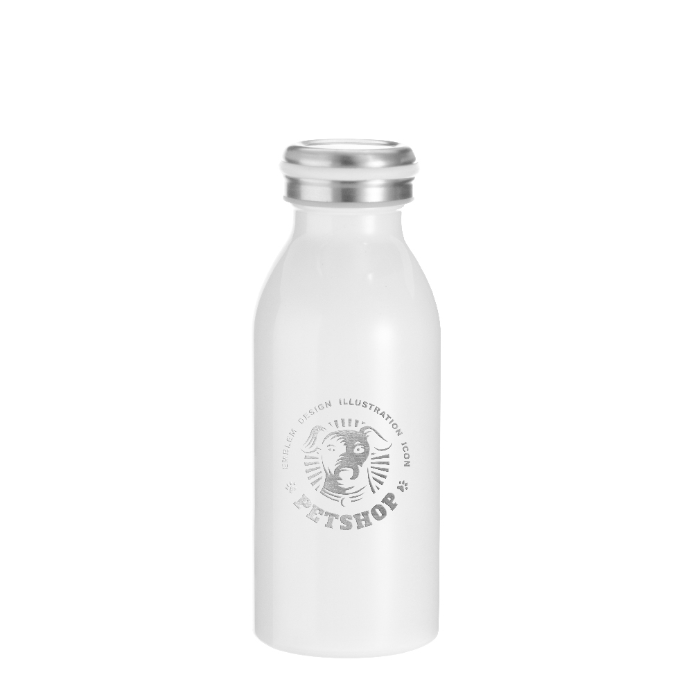 Stainless Steel Milk Bottle(12OZ,Sublimation blank,White)
