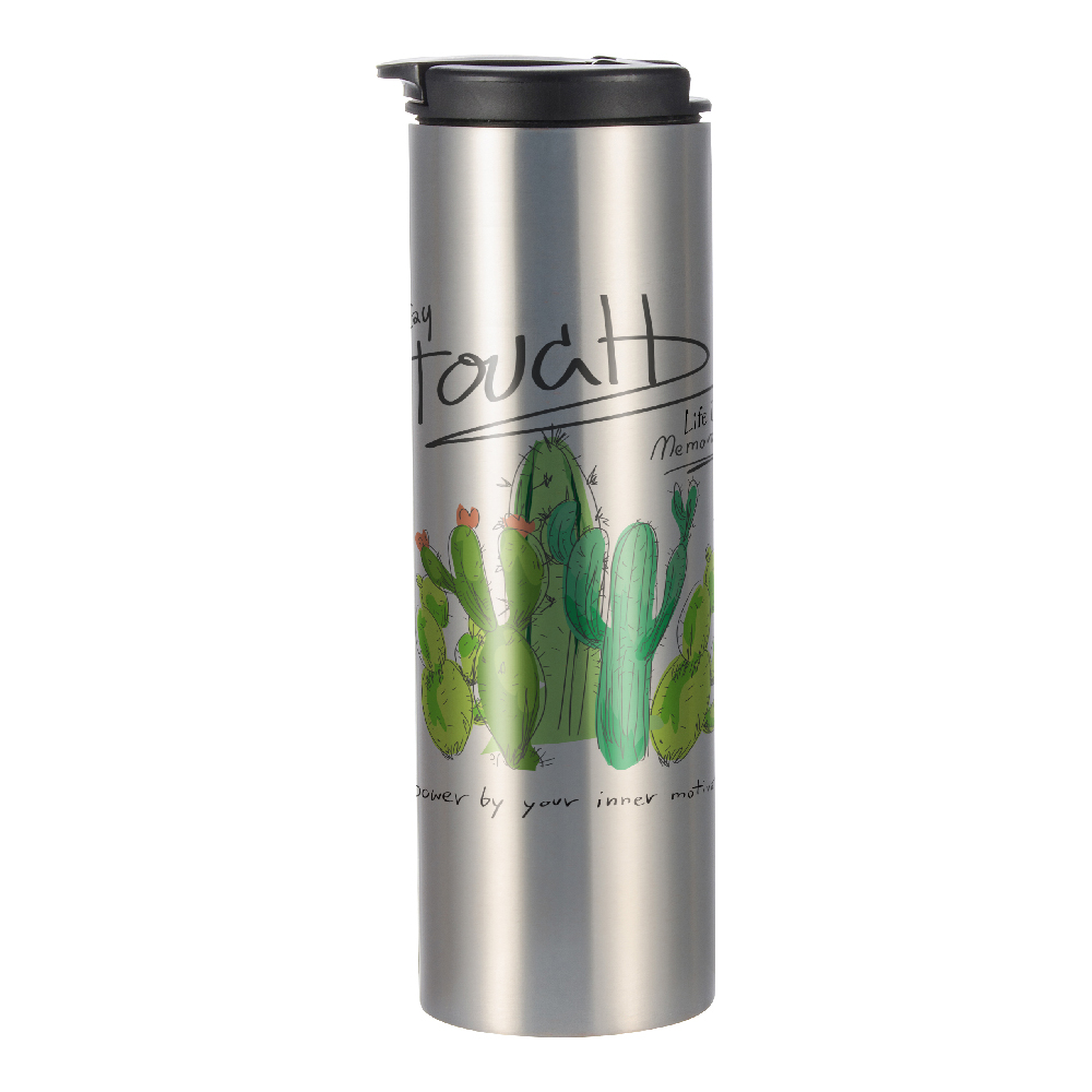 Stainless Steel Flask Bottle(17oz/500ml,Sublimation blank,Silver)