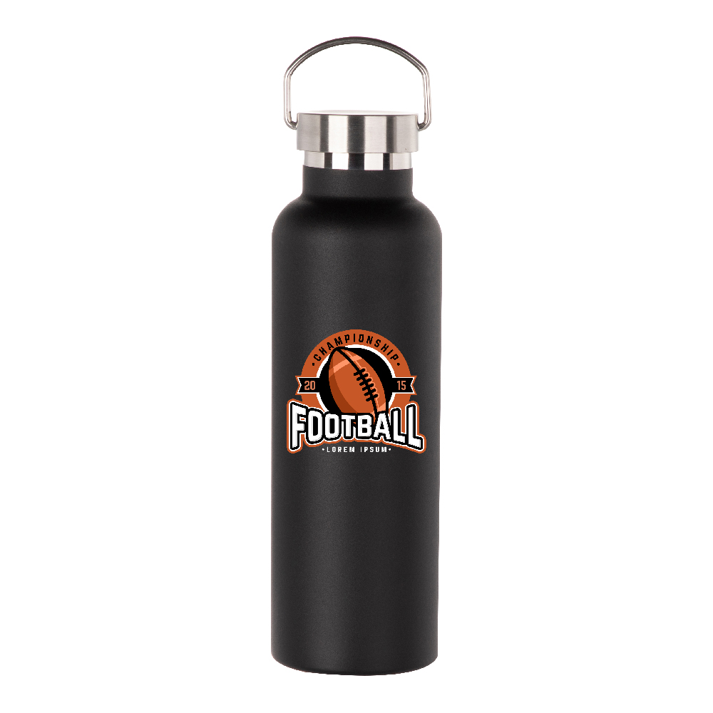 750ml Sports Bottle with Stainless steel Lid(Other,Common Blank,Black)