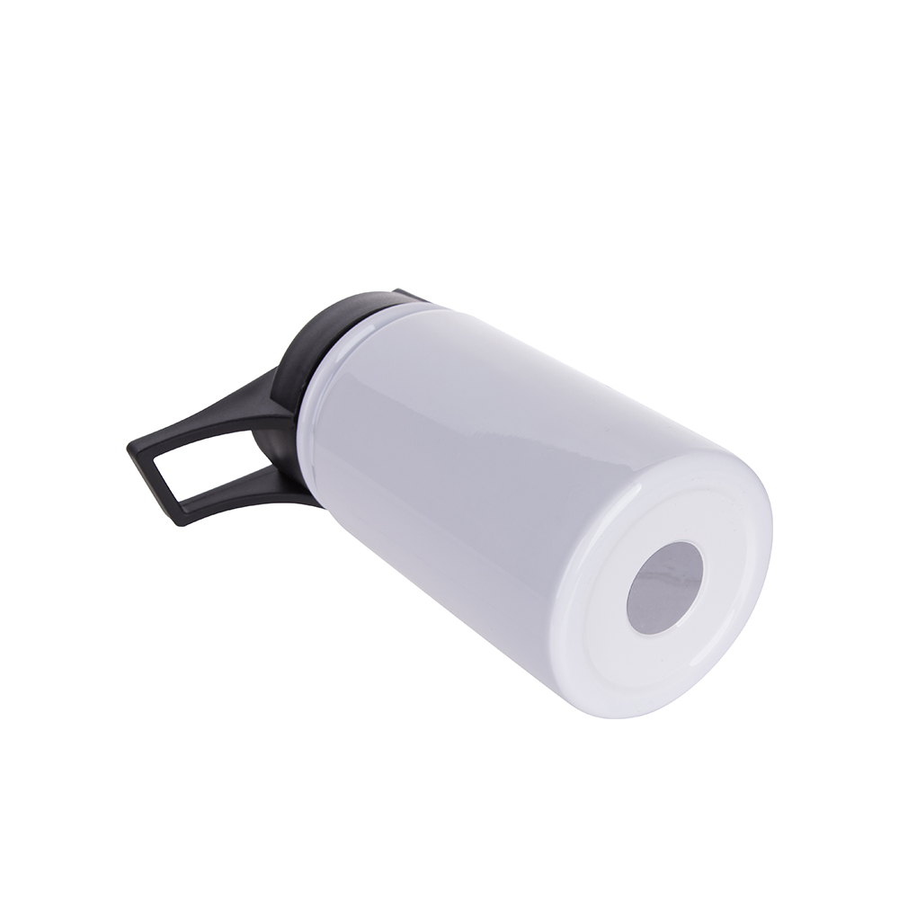 Stainless Steel Flask w/ Sports Straw Cap Flip Lid(12oz/350ml,Sublimation Blank,White)