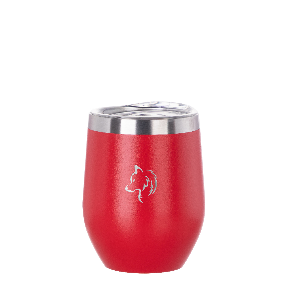Powder Coated Stainless Steel Wine Glass(12OZ,Common Blank,Red)