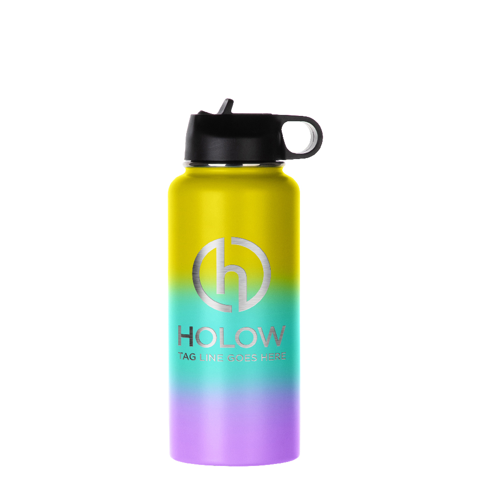 Powder Coated Hydro Flask(32oz/960ml,Common Blank,Yellow+Green+Purple)