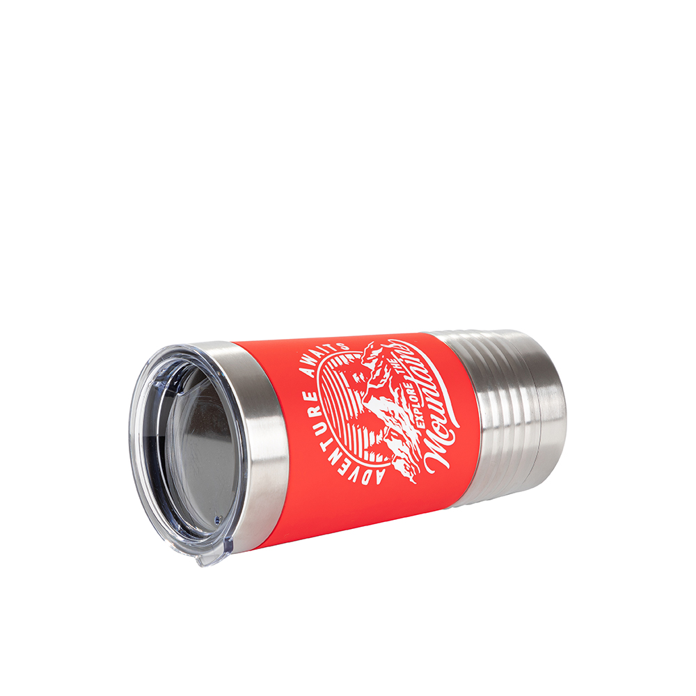 Laserable Silicon Wrap Tumbler(20oz/600ml,Common Blank,Red+White)