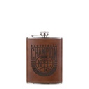 8oz Stainless Steel Flask with PU Cover(Other,Common Blank,Dark Brown)