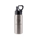 Stainless Steel Flask with Wide Mouth Straw Lid &amp; Rotating Handle(18oz/550ml,Sublimation Blank,Silver)