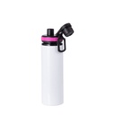 Alu Water Bottle with Rose Red Cap(28oz/850ml,Sublimation Blank,White)