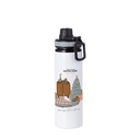 Alu Water Bottle with Gray Cap(28oz/850ml,Sublimation Blank,White)
