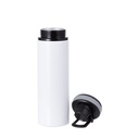Alu Water Bottle with Gray Cap(28oz/850ml,Sublimation Blank,White)