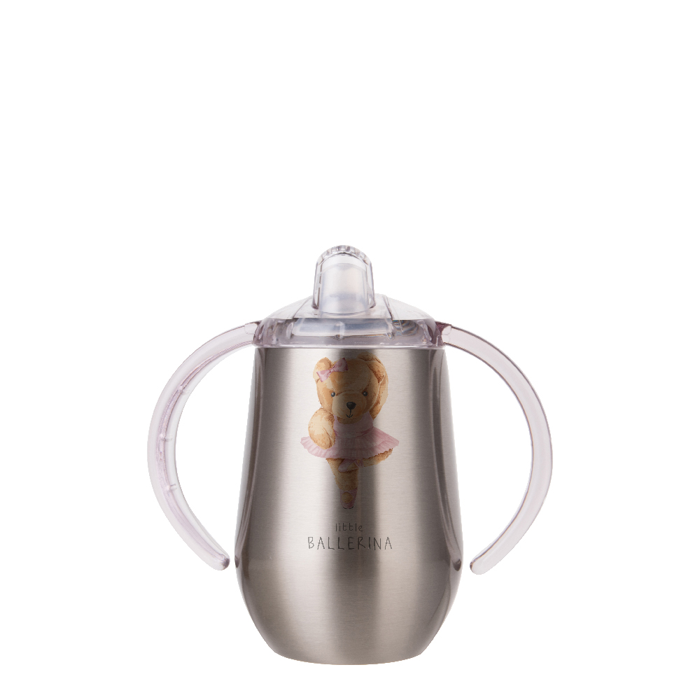 Stainless Steel Spout Sippy Cup(10OZ,Sublimation blank,Silver)