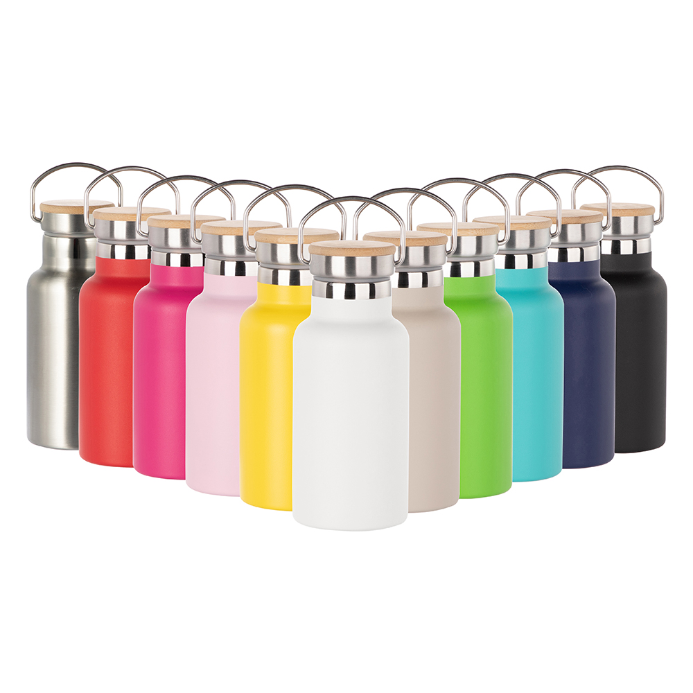 350ml Sports Bottle with Bamboo Lid(Other,Common Blank,Silver)