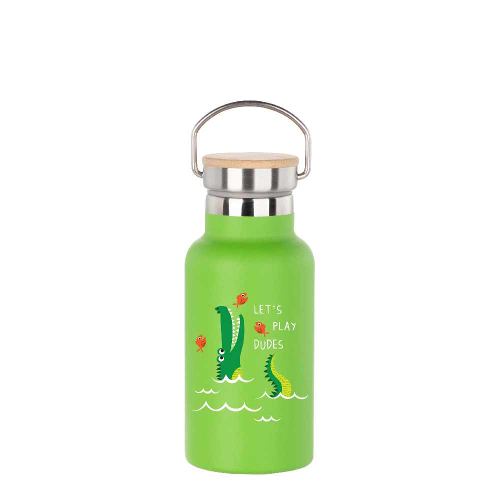 350ml Sports Bottle with Bamboo Lid(Other,Common Blank,Grass Green)