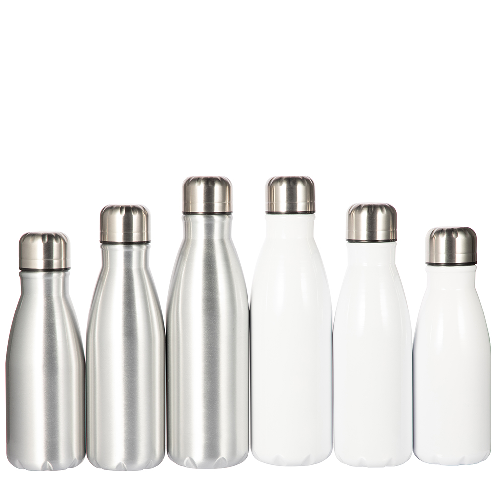 Aluminum Cola Shaped Bottle(15oz/450ml,Sublimation blank,Silver)