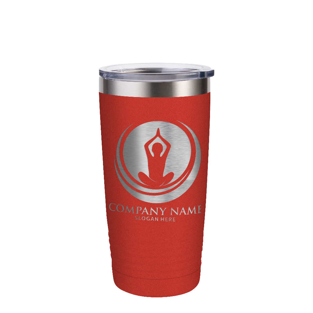 Powder Coated Stainless Steel Tumbler(20oz/600ml,Common Blank,Red)