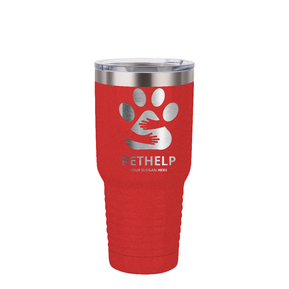 Powder Coated Stainless Steel Tumbler(30oz/900ml,Common Blank,Red)
