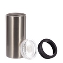 Stainless Steel Straight Tumbler (2-in-1)(12oz/350ml,Sublimation blank,Silver)