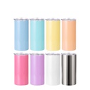 Stainless Steel Straight Tumbler (2-in-1)(12oz/350ml,Sublimation blank,Pink)