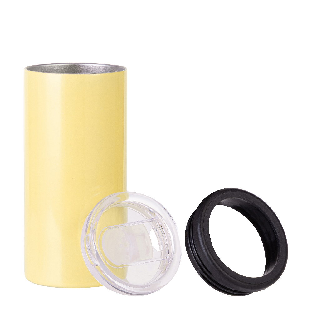 Stainless Steel Straight Tumbler (2-in-1)(12oz/350ml,Sublimation blank,Yellow)