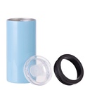 Stainless Steel Straight Tumbler (2-in-1)(12oz/350ml,Sublimation blank,Light Blue)